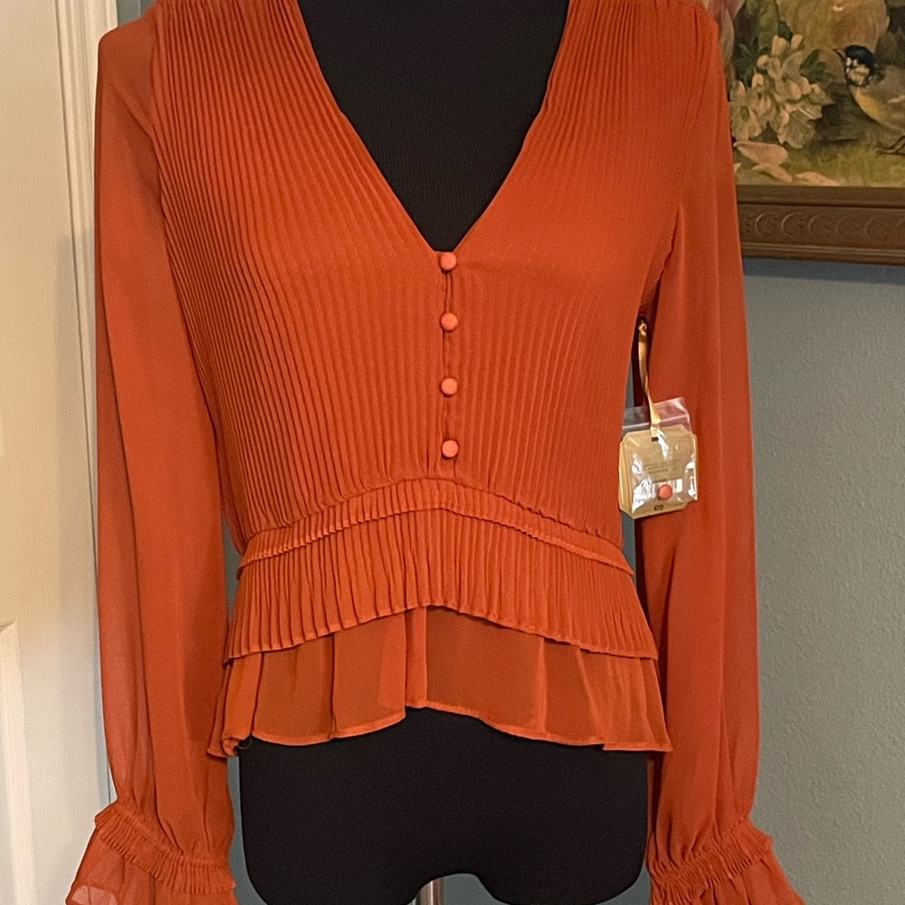 NWT Ryegrass Burnt Orange Blouse